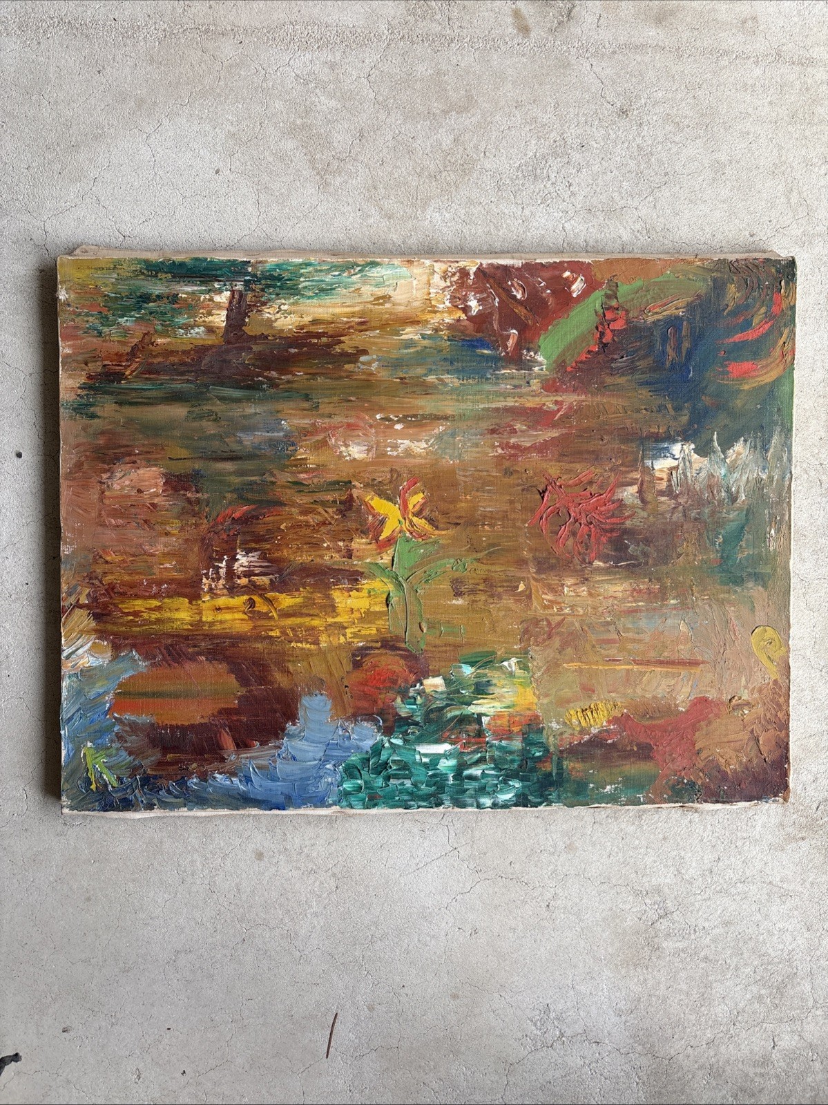 MICHAEL MULHERN (1940-2012) Oil Panting On Canvas 24”x18” Brutalist No Frame