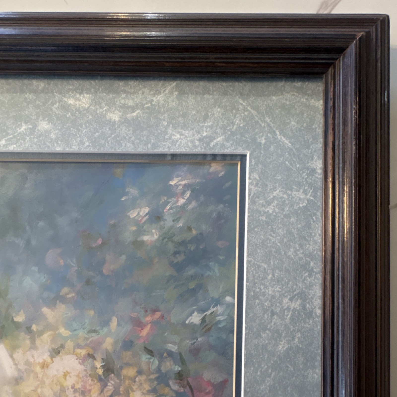 Richard Tolan Original Signed Watercolor Painting Children in Garden Framed 22″
