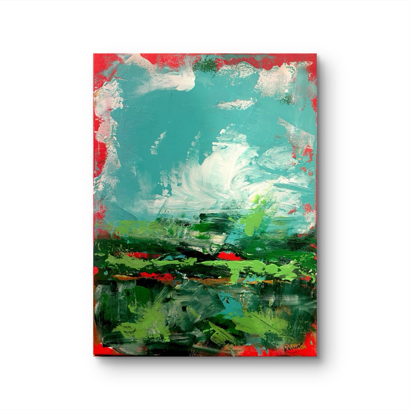 Open Sky UNFRAMED Abstract on Сanvas wall-art signed 12×16 Brand New