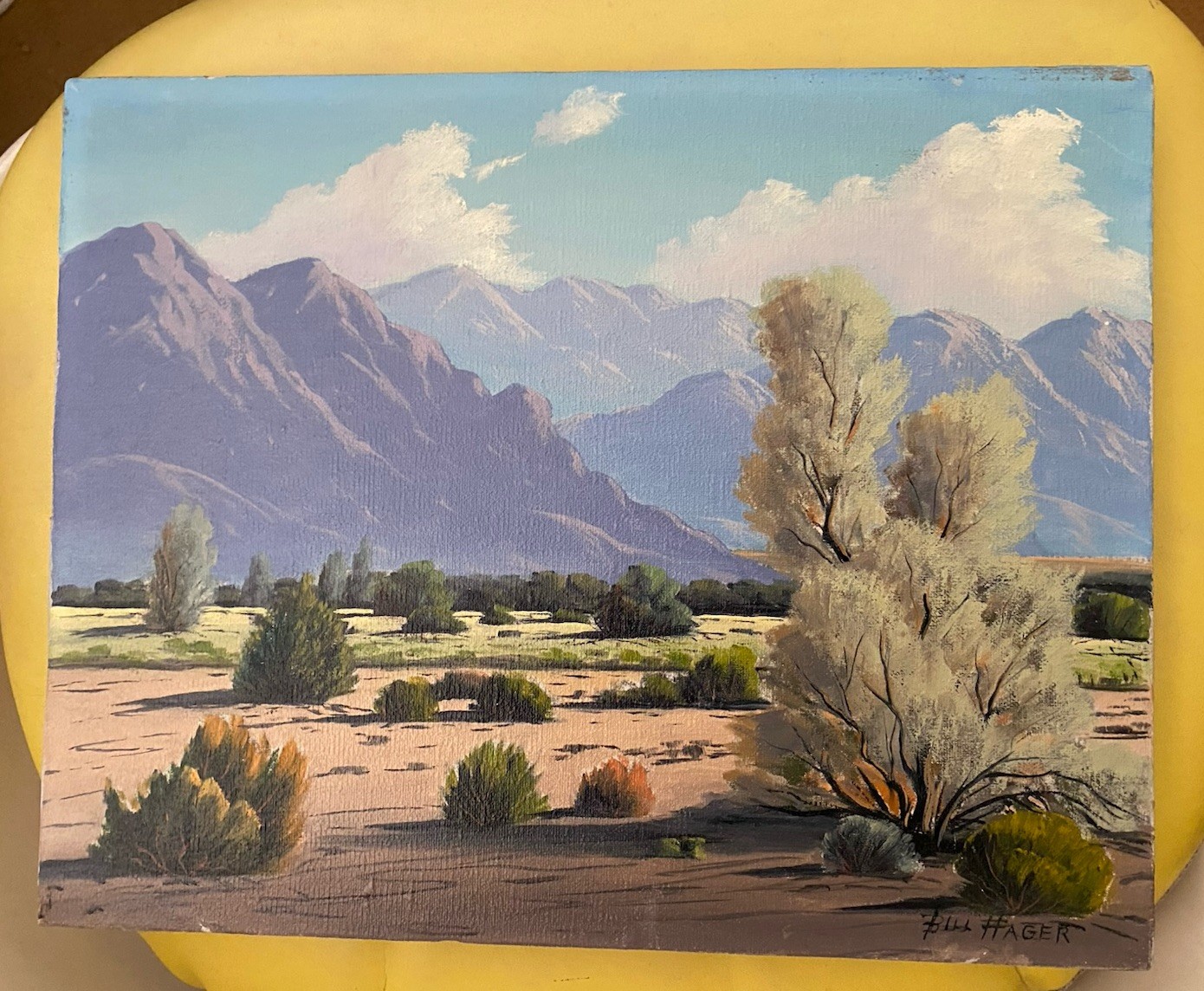 Bill Hager Listed Palm Springs Desert Landscape California Oil Painting 1969 Art