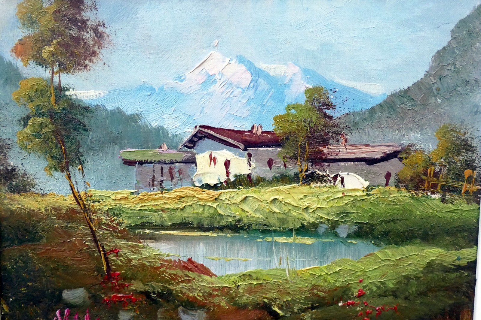 CARLO MANCINI Original Oil Painting Italian Alps 8X10″ Framed, free shipping USA