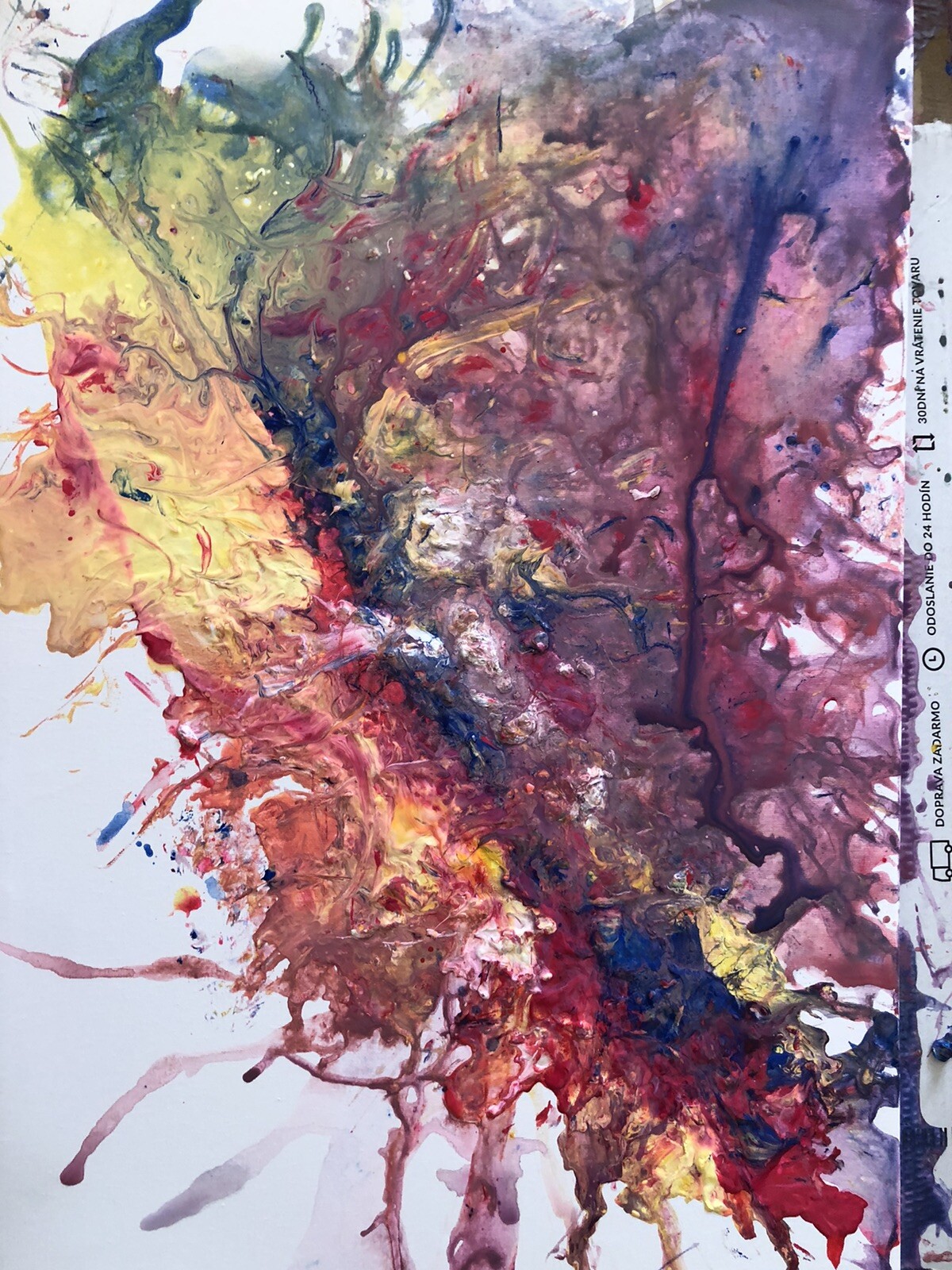 Jackson Pollock Style Large Expressive Canvas Painting Pour Painting Pour Art