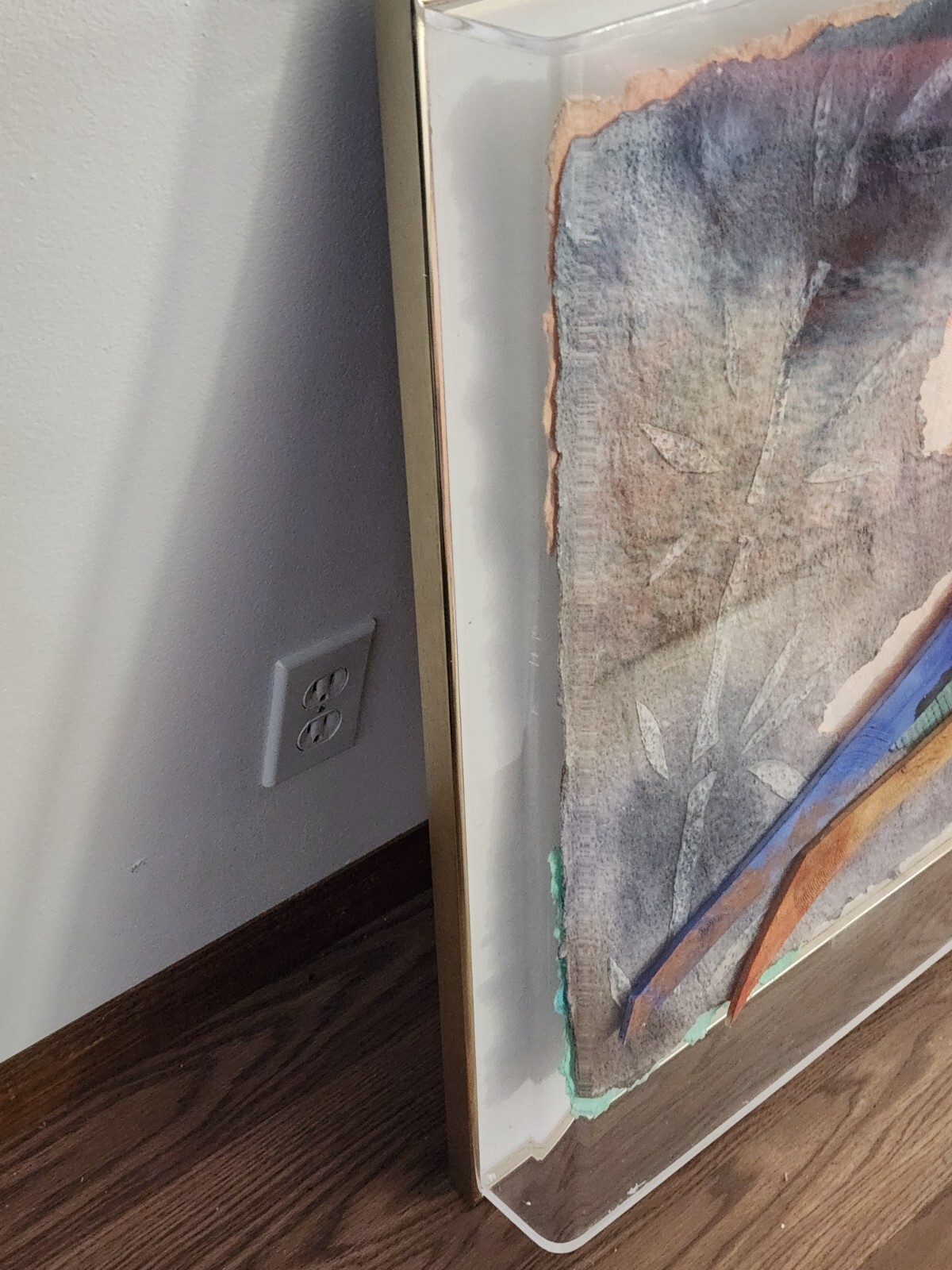 Acrylic Shadow Box Dimensional Found Art Abstract Original Signed 72 x 30 x 3.75