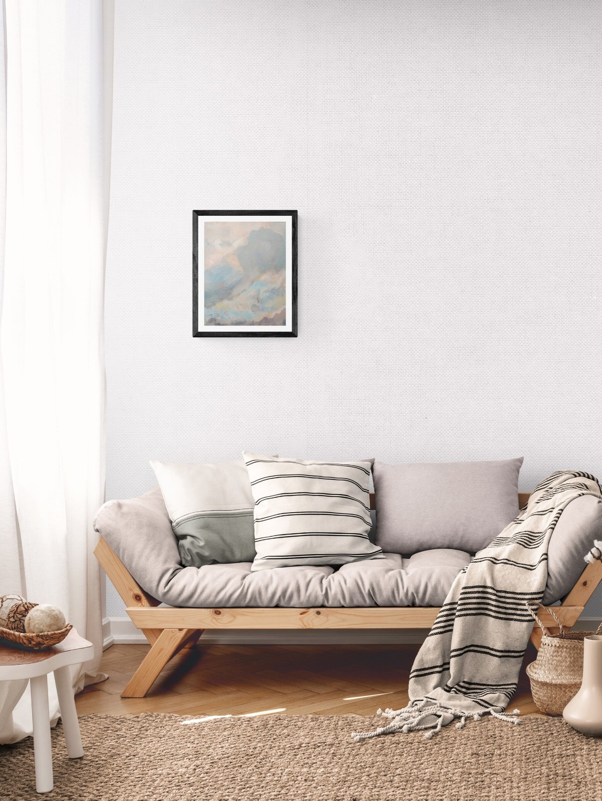 Cloudy Sky Oil Painting on Canvas, Handmade, Medium Size