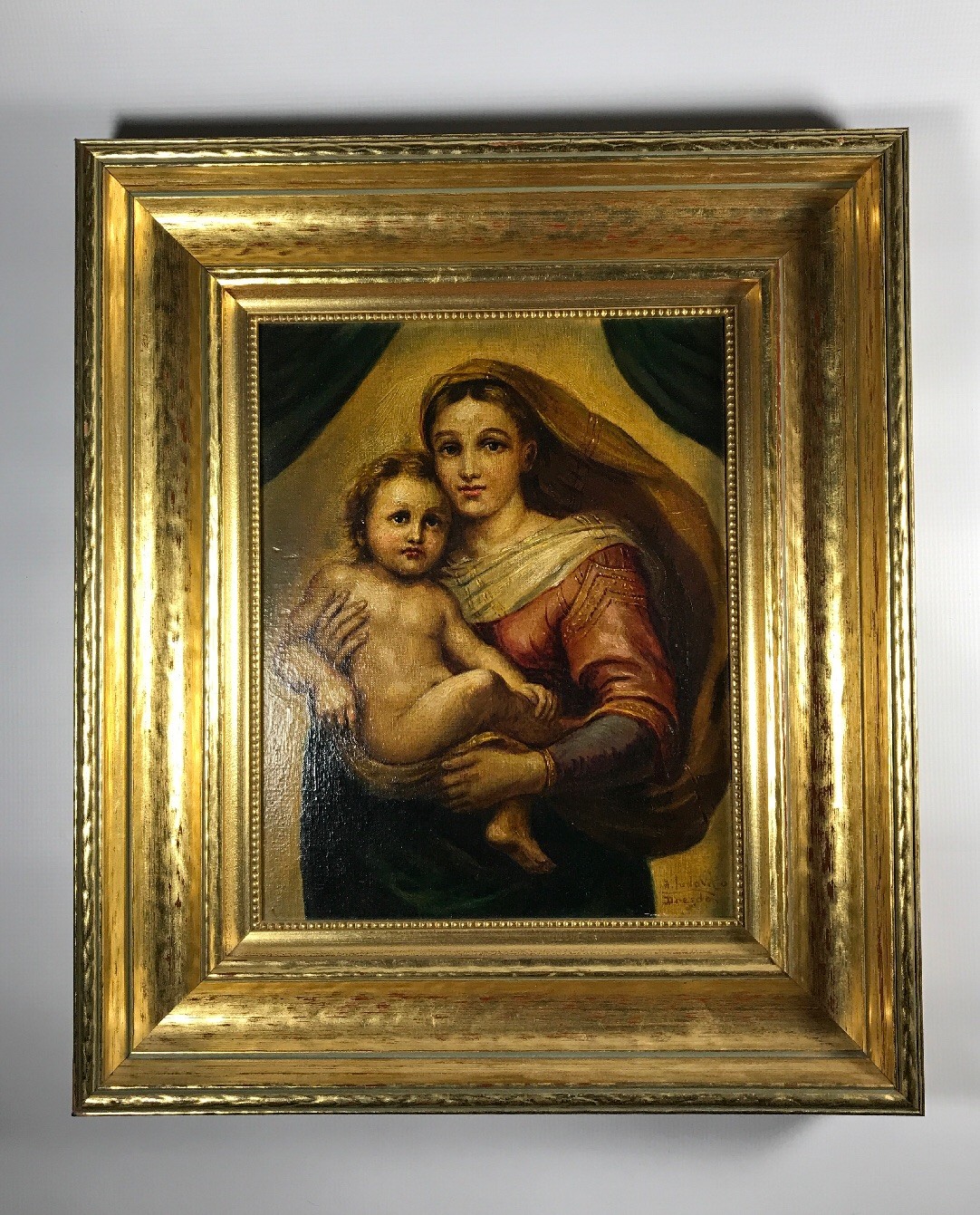 A. Ludovico German Raphael Sanzio’s Sistine Madonna Oil on Canvas Repro Painting