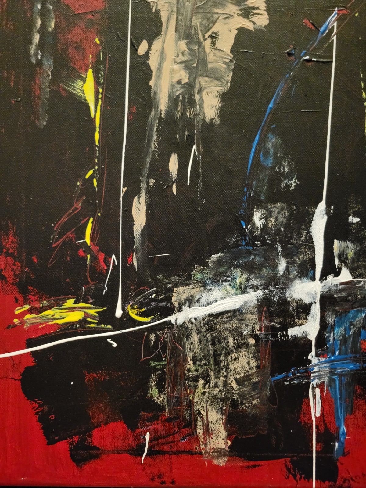 Original Beautiful Abstract Modern Art Piece Red Canvas