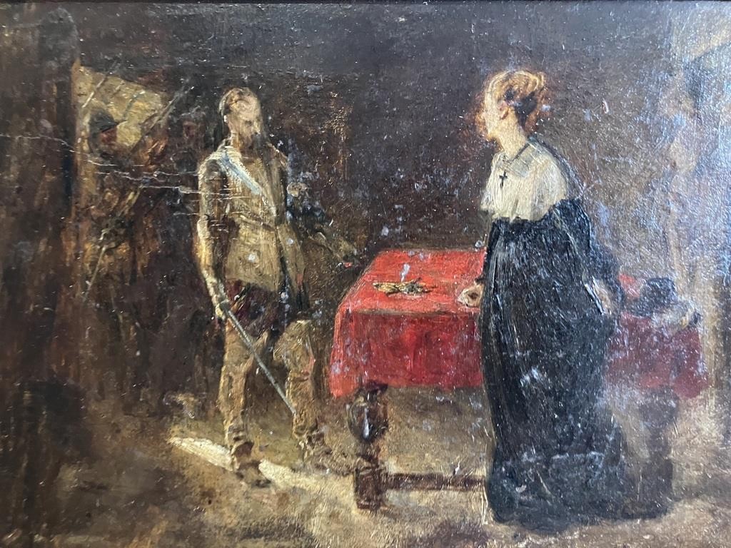 ANTIQUE OIL PAINTING John Seymour LUCAS (1849-1923) The Confrontation To $36,500