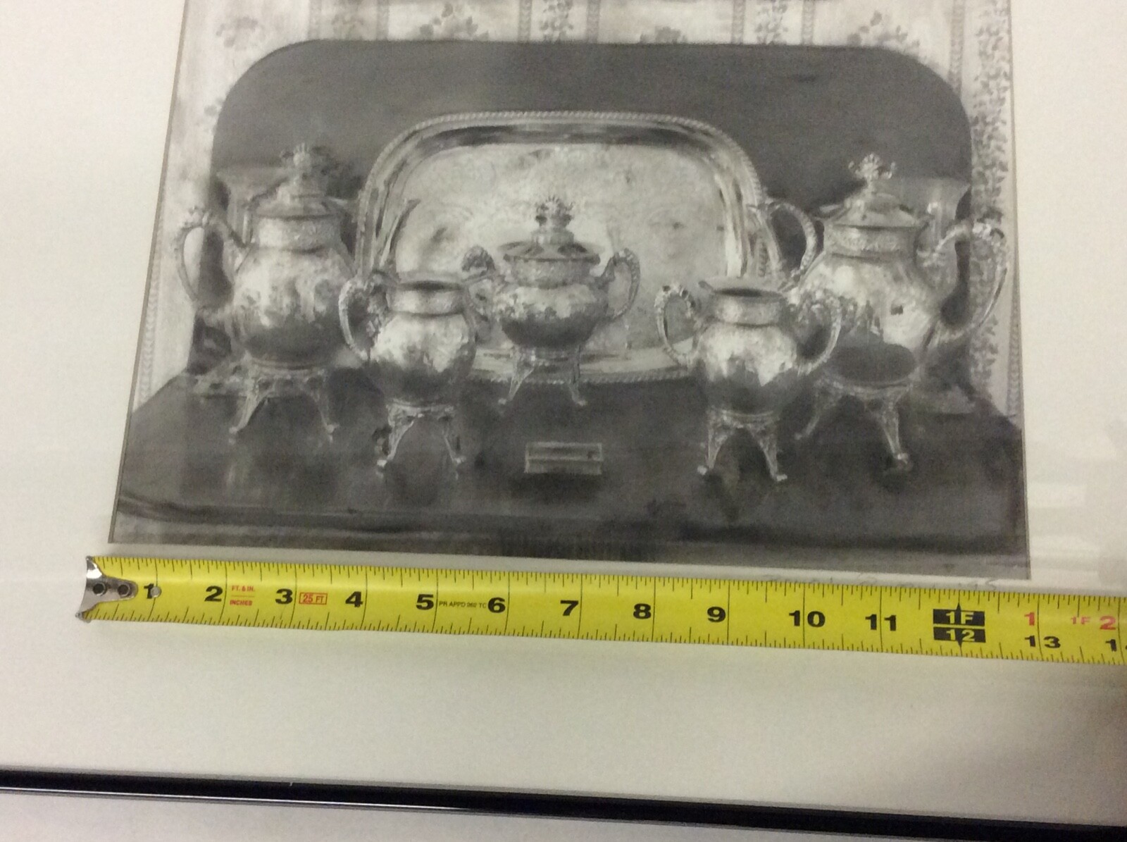 BEVERLY SNOW STERLING SILVER TEA SET AND PLATTER ORIGINAL PHOTOGRAPH