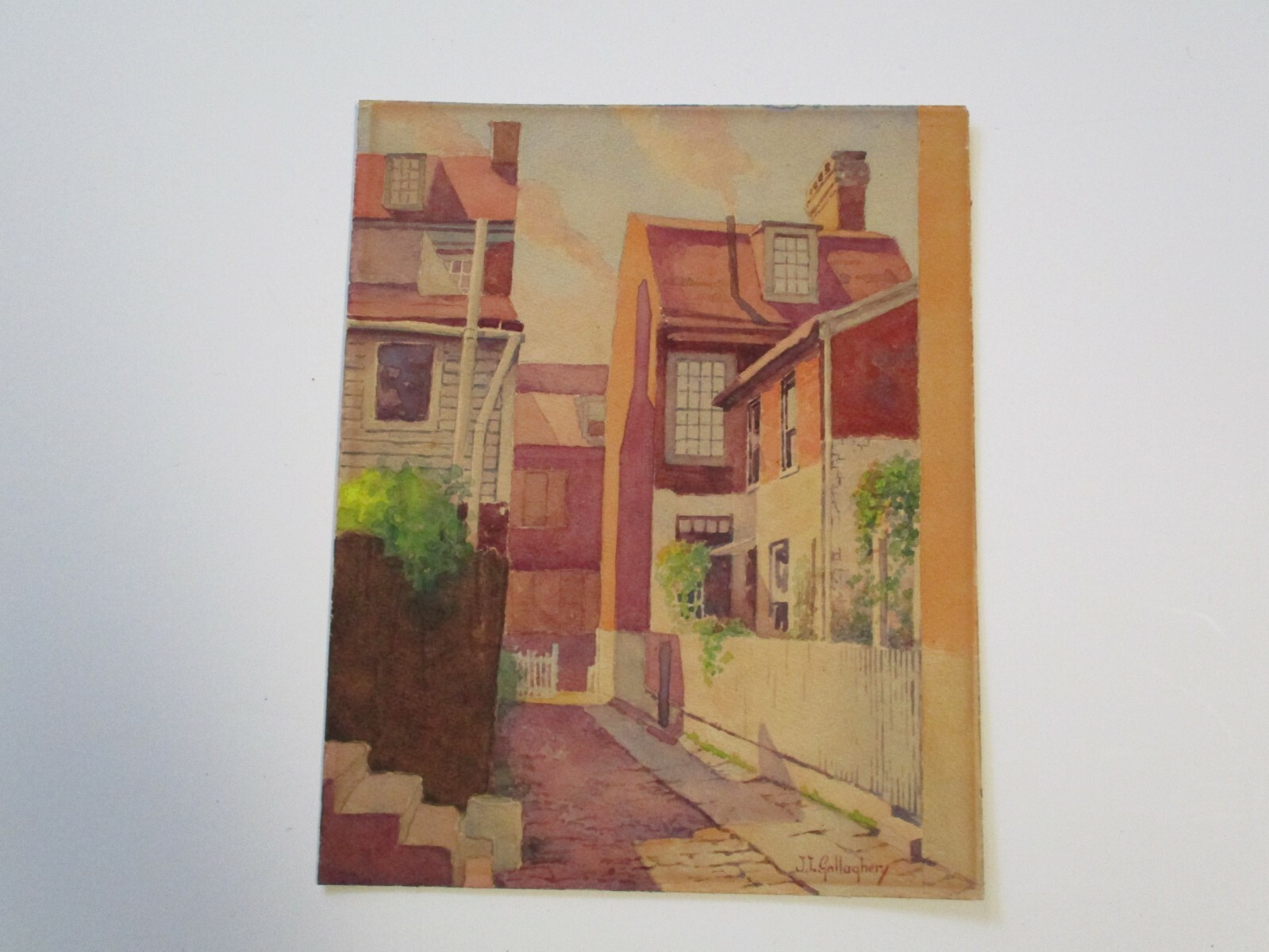 ANTIQUE ORIGINAL PAINTING HISTORIC LANDSCAPE IMPRESSIONIST 1940’S J.L GALLAGHER