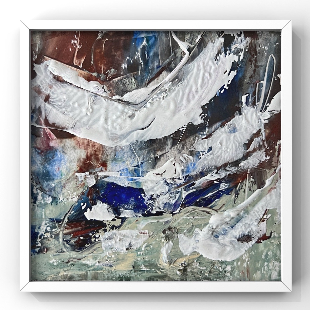 Tybee Island Atlantic Ocean Abstract Oil Painting Georgia Coast Marine Wall Art