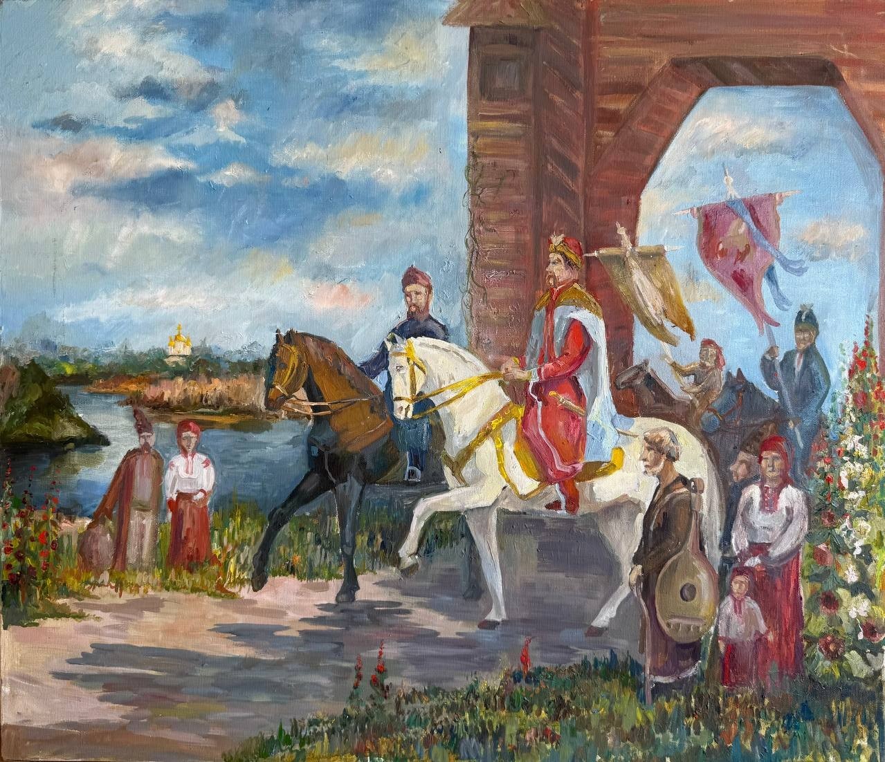 Oil painting by Ukrainian artist «Hetman Bohdan Khmelnytsky». Cossack. Original