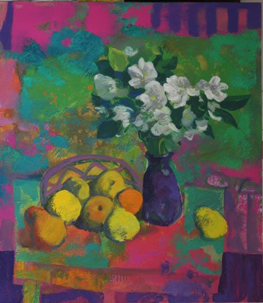 Flowers and Fruits | Oil on Canvas | Painting