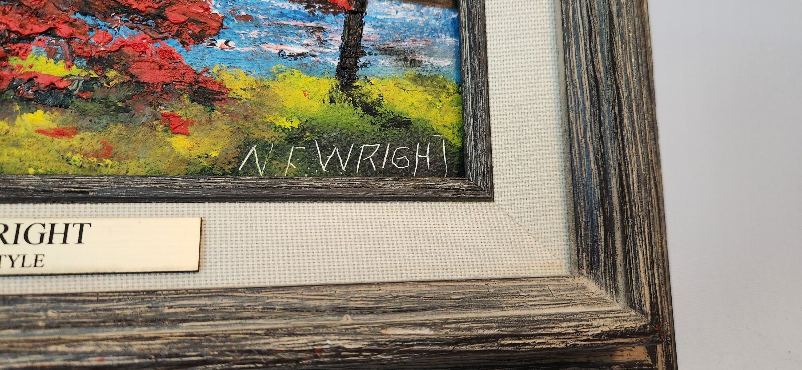 NORMAN WRIGHT FL. HIGHWAYMEN STYLE PAINTING SIGNED 2x OIL ON MASONITE FRAMED COA