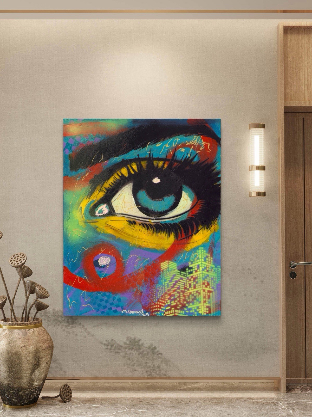 GERARD 16X20 IN-Abstract Expressionist Pop Original Painting Canvas Women