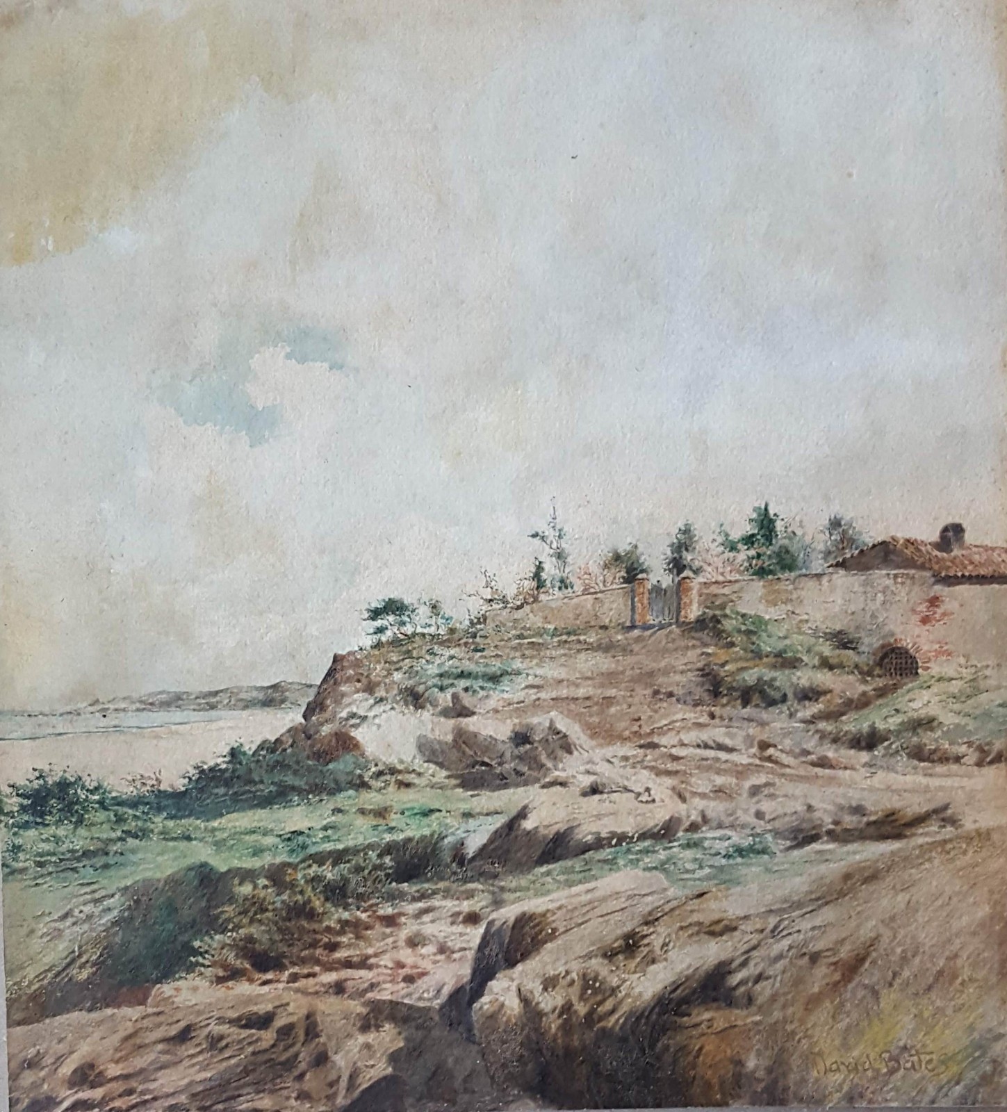 BATES David (1840-1921)Attrib American painter. Watercolor on paper.