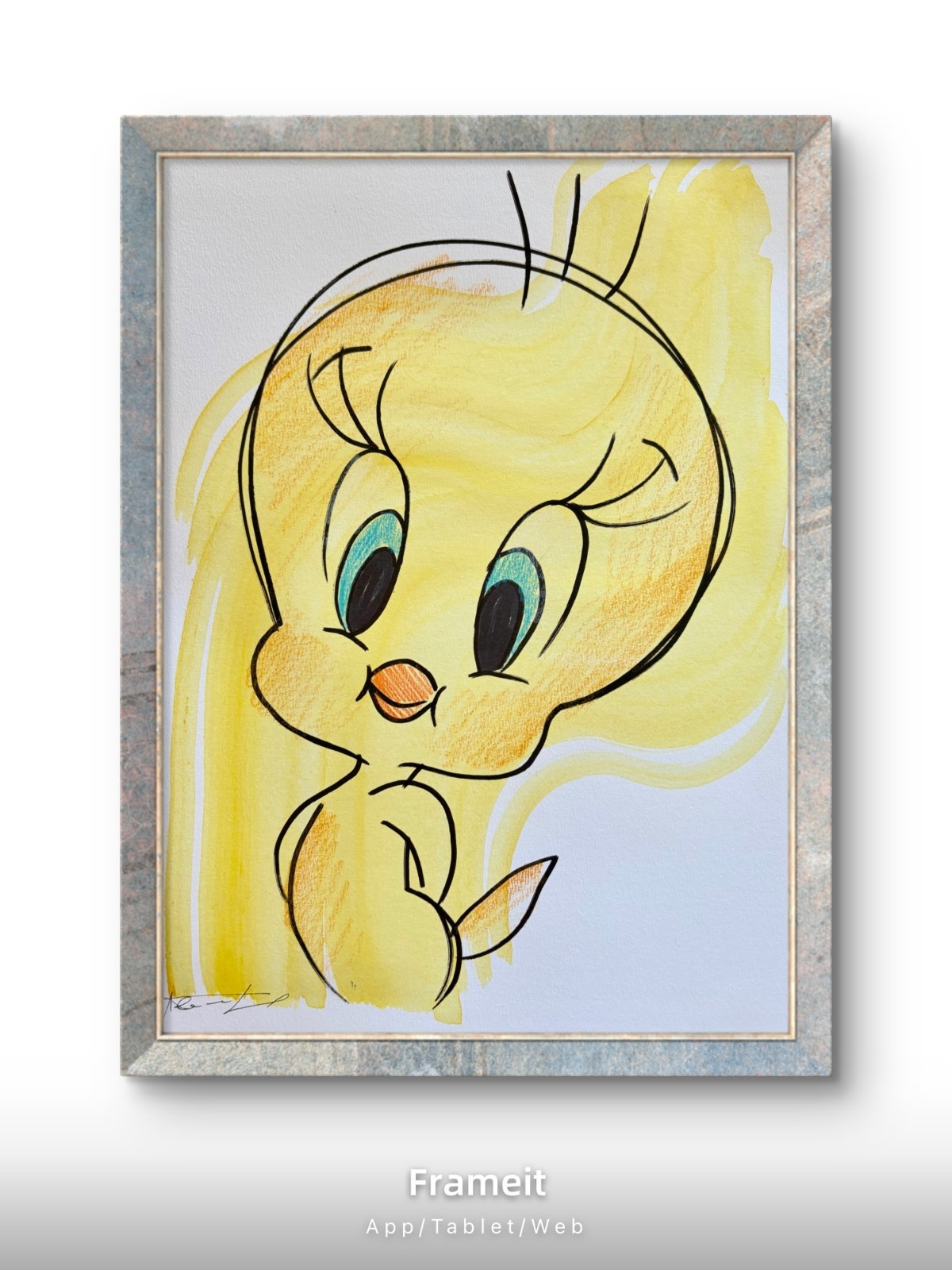 Original Tweety Bird 2 Painting By Alannah Dyer- Acrylic 9×12 in Looney Tunes TV