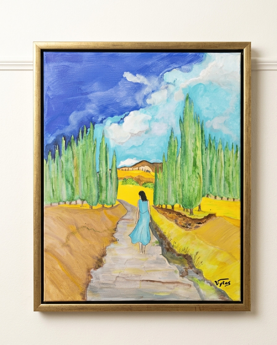 The Walk To Freedom Original Acrylic Painting Canvas Signed P Vytas 16×20