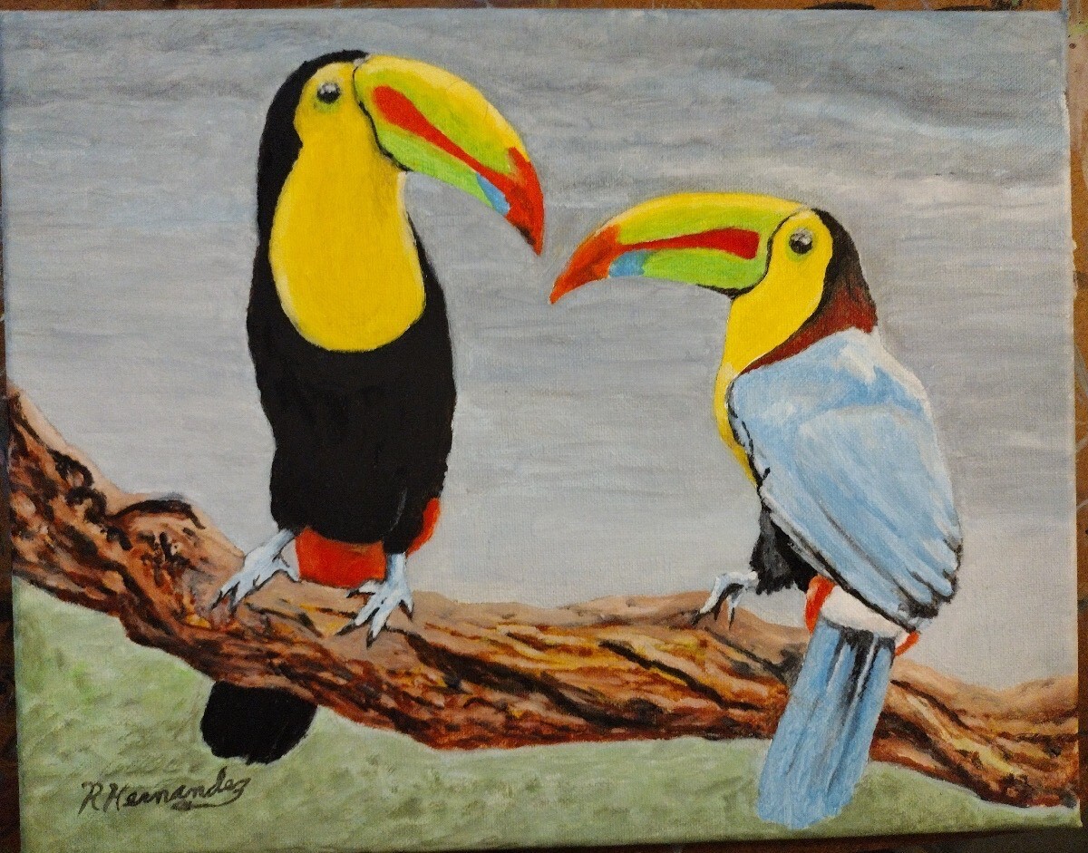 Toco Toucan Birds Oil Painting