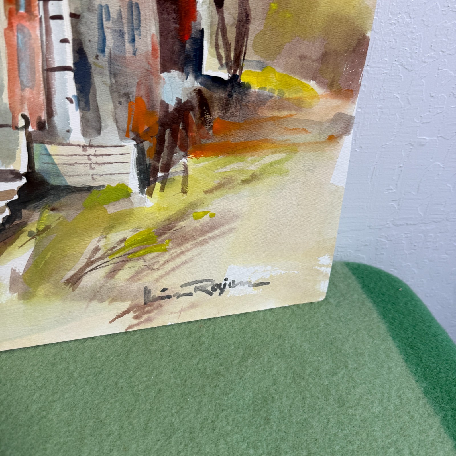 VTG 1960s HEINZ ROSIEN Signed Art Watercolor Painting 24×18 MCM Unframed