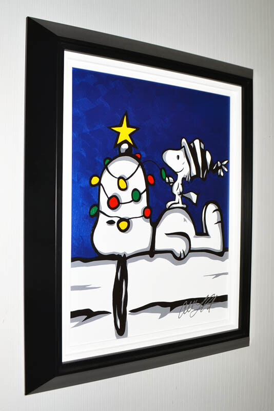 Rare «SNOOPY LIGHTS» Painting, Signed ALLISON LEFCORT Art, Frame, Park West COA