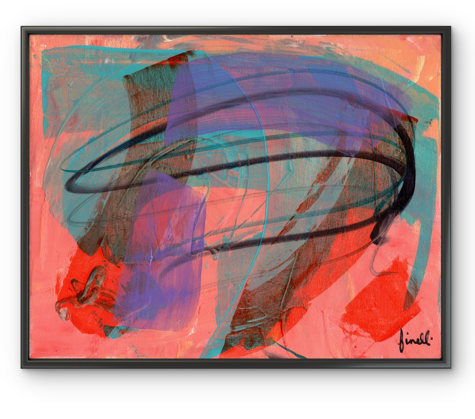 FINELLI ORIGINAL Bold Raw Colorful Urban painting Contemporary 11×14 COA G22M1