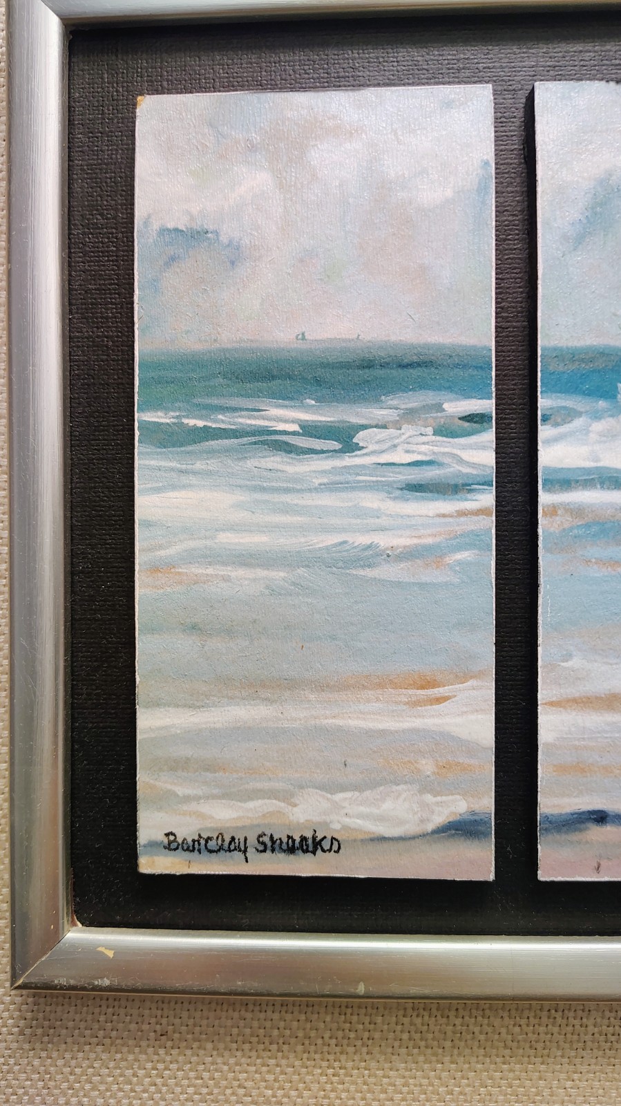 BARCLAY SHEAKS SEASCAPE 6 Panel Acrylic On Board. Very Neat Piece Original 1/1