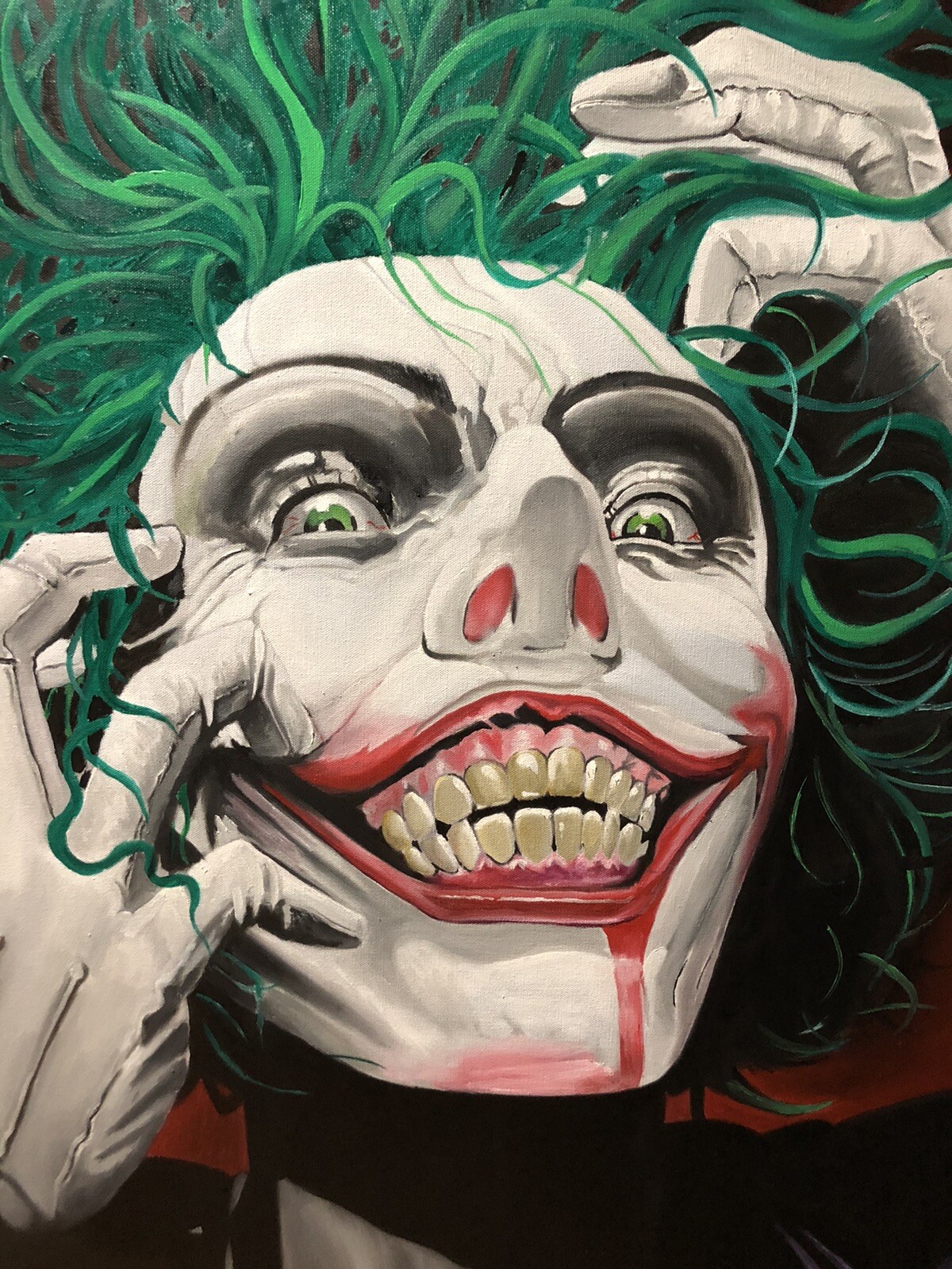 The JOKER “Just One Bad Day “ Oil Painting Portrait 36×48 By Arsenio Echevarria