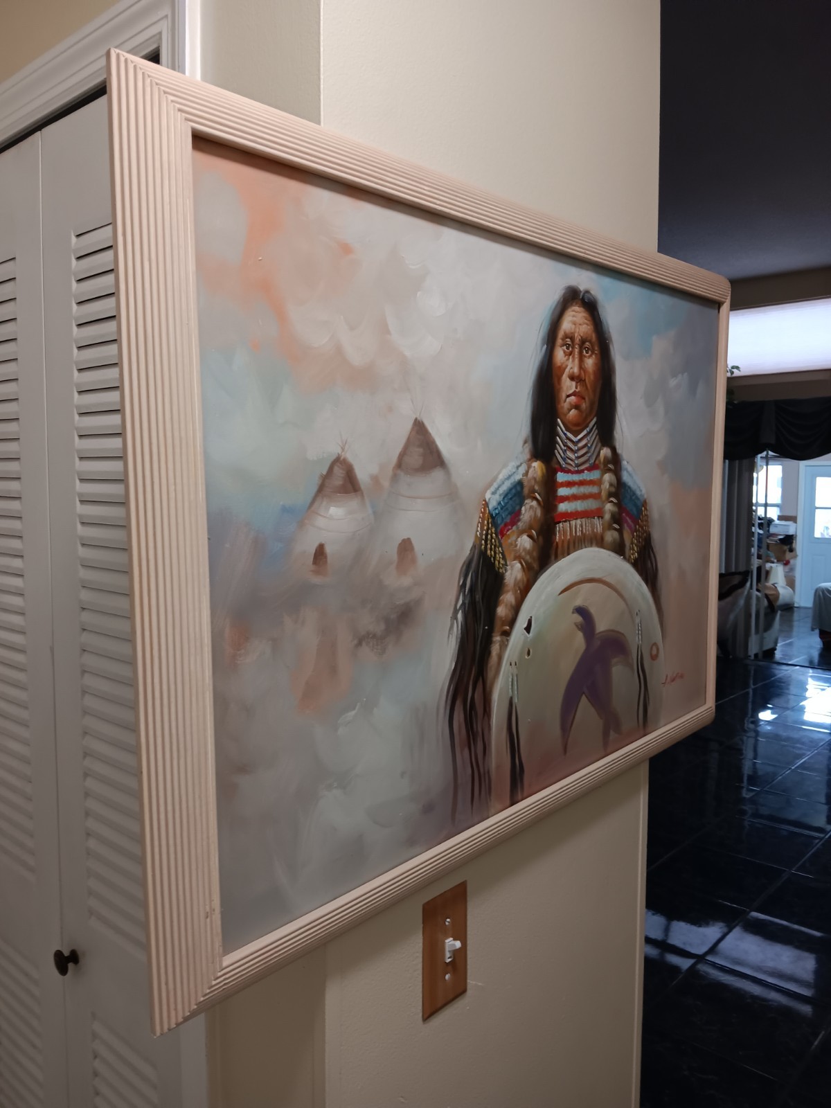 Original Oil Painting Native American Indian signed by A. Norman