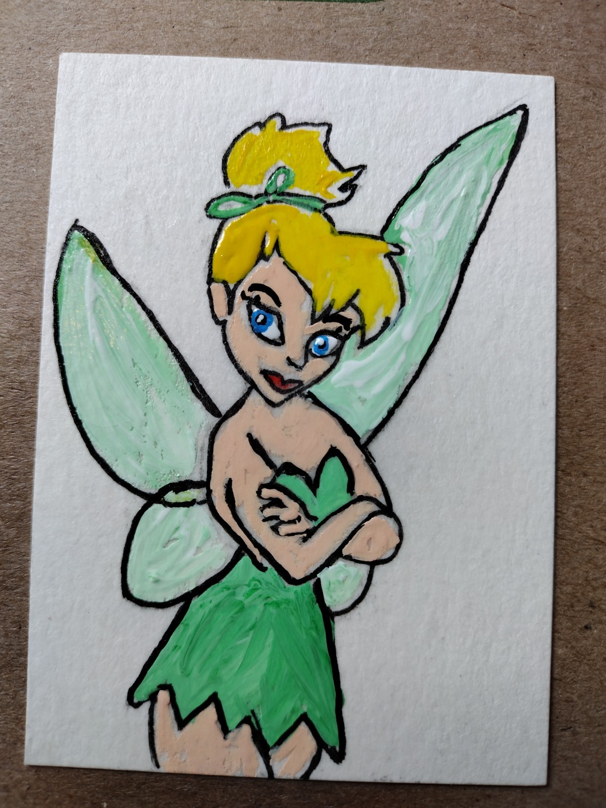 3.5″X2.5″ Artist Trading Card Tinker Bell HAND PAINTED ACRYLIC
