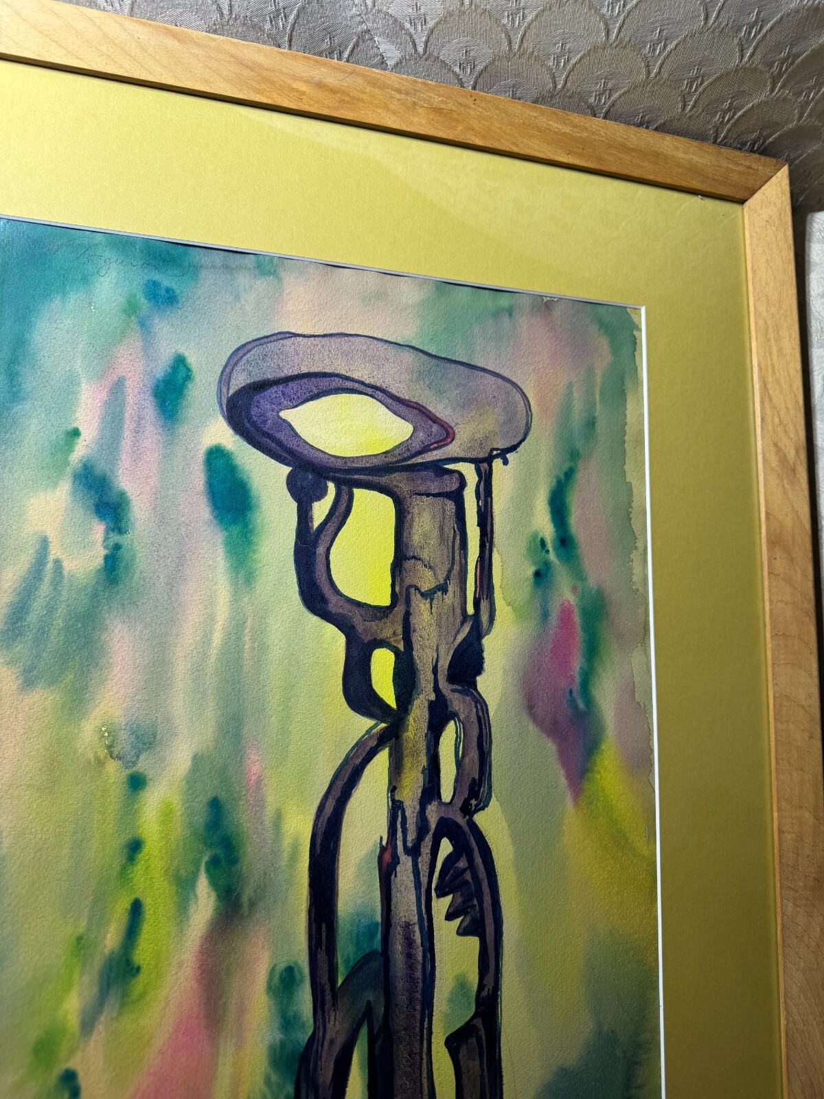 William Ferguson «An Abstract Composition» Watercolor Painting -Framed