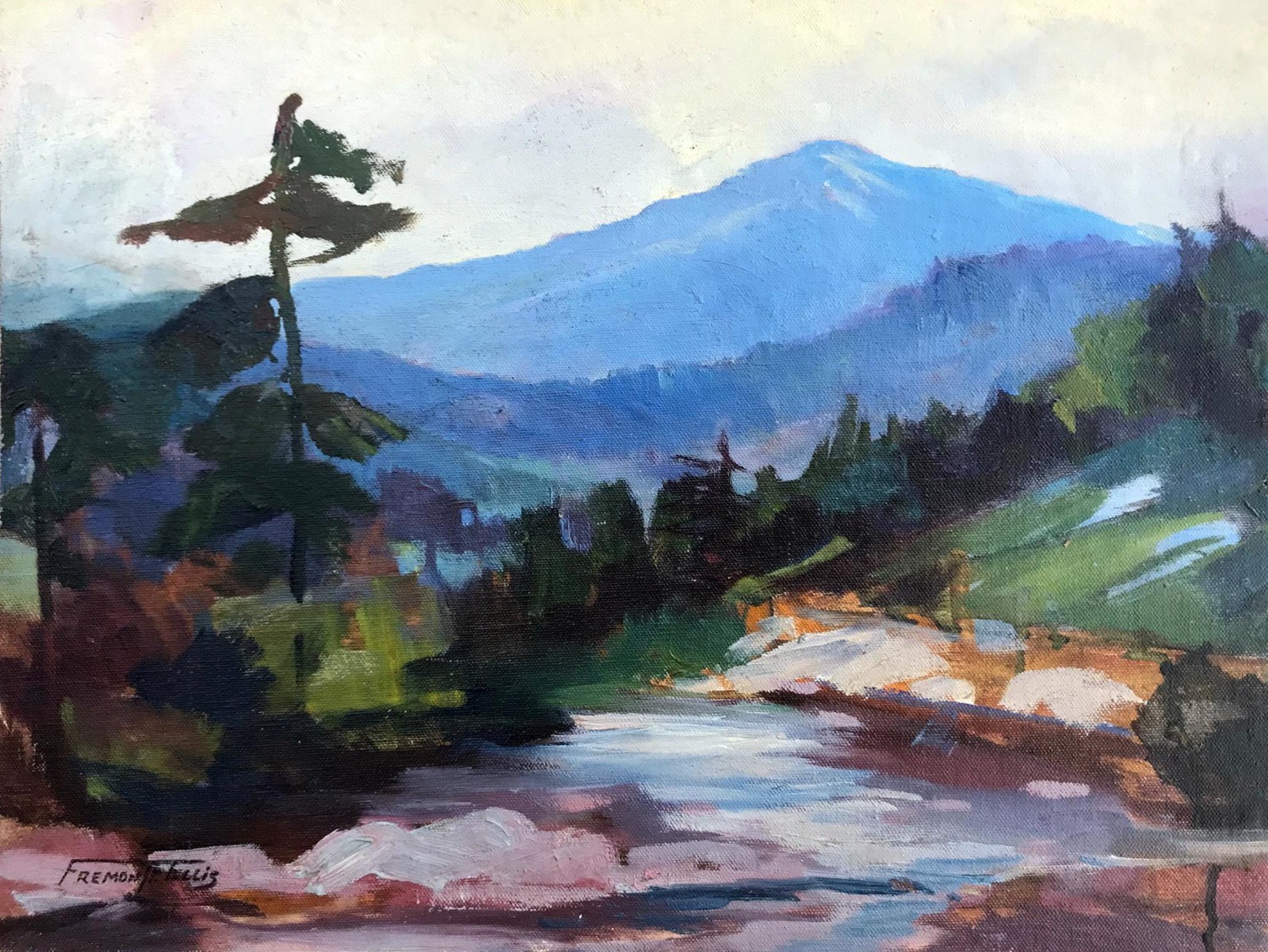 Santa Fe Oil Painting FREMONT ELLIS ‘Mt Baldy, Santa Fe’, 13.5 x 17.5″