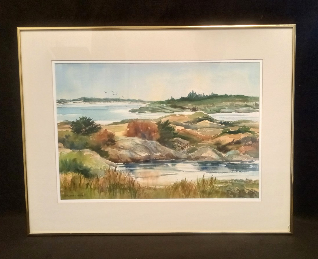 Christine Bean Original Watercolor Painting New England Landscape coastal