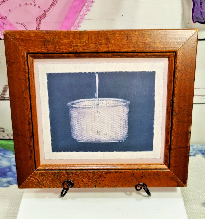 Framed Folk Art in Rustic 9.5″ x 8.5″ Wood Frame By Mary Beth Baxter
