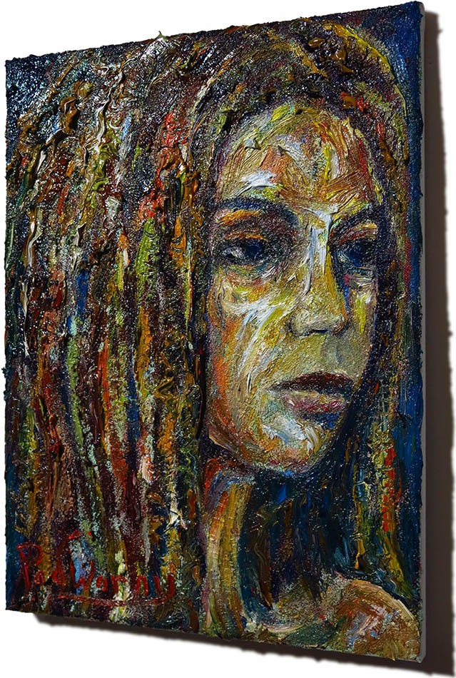 ORIGINAL OIL PAINTING VINTAGE█GIRL EXPRESSIONIST█ART ABSTRACT 2026 YOUNG WOMAN
