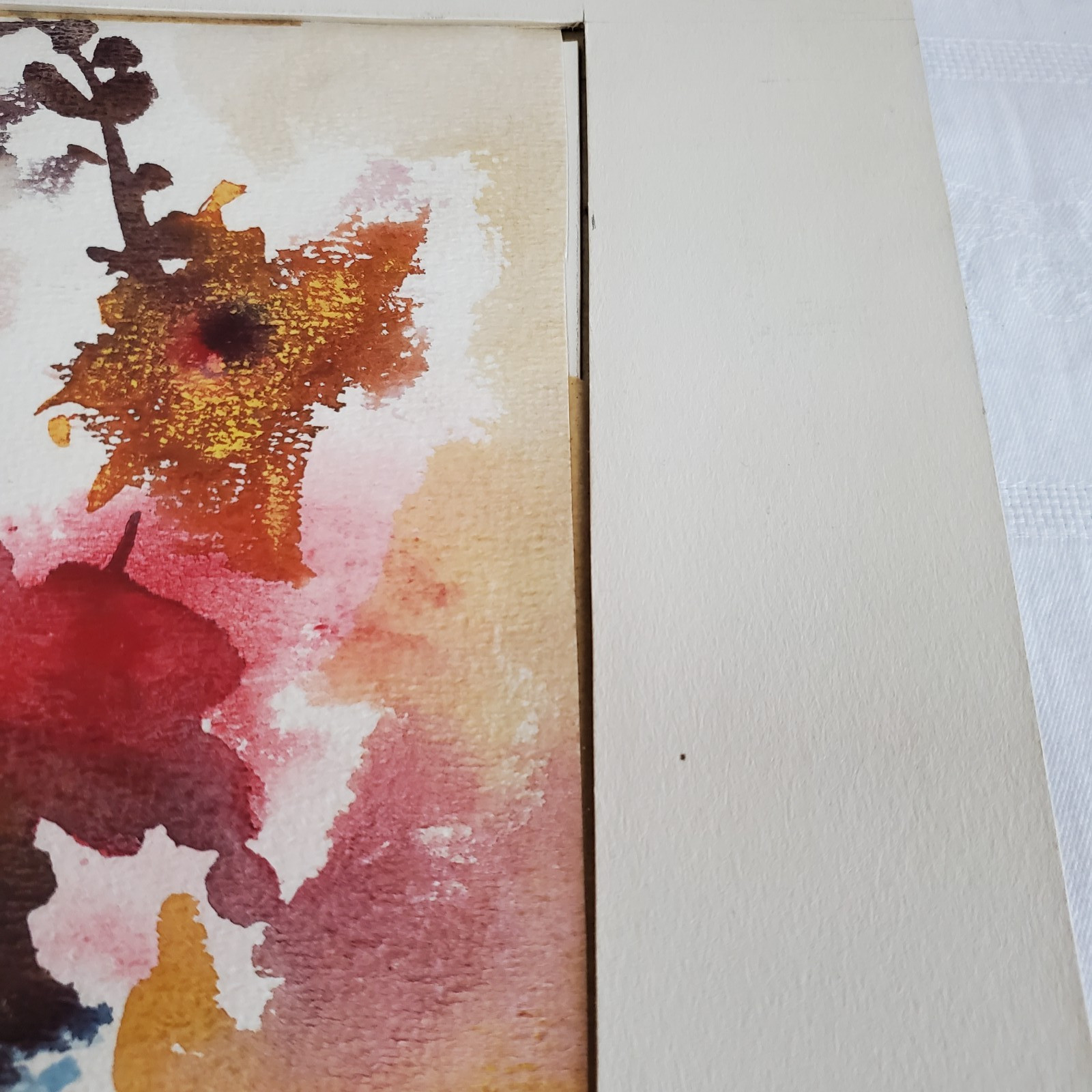 Vintage Watercolor Flowers Painting Gorgeous Original One of A Kind OOAK Art MCM