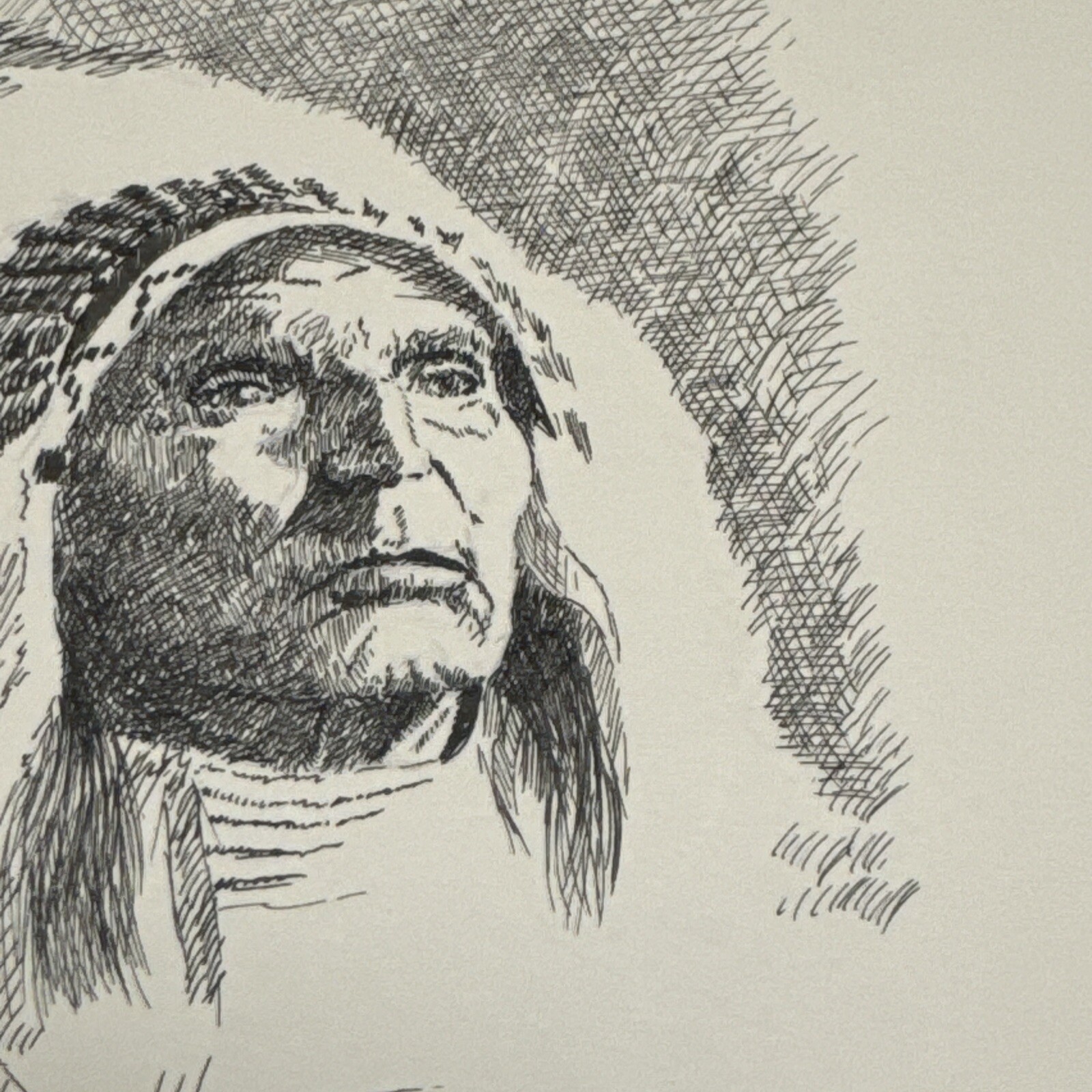 WILLIAM LEE HILL DRAWING FAMOUS NATIVE AMERICAN INDIAN PORTRAIT TRIBAL LISTED