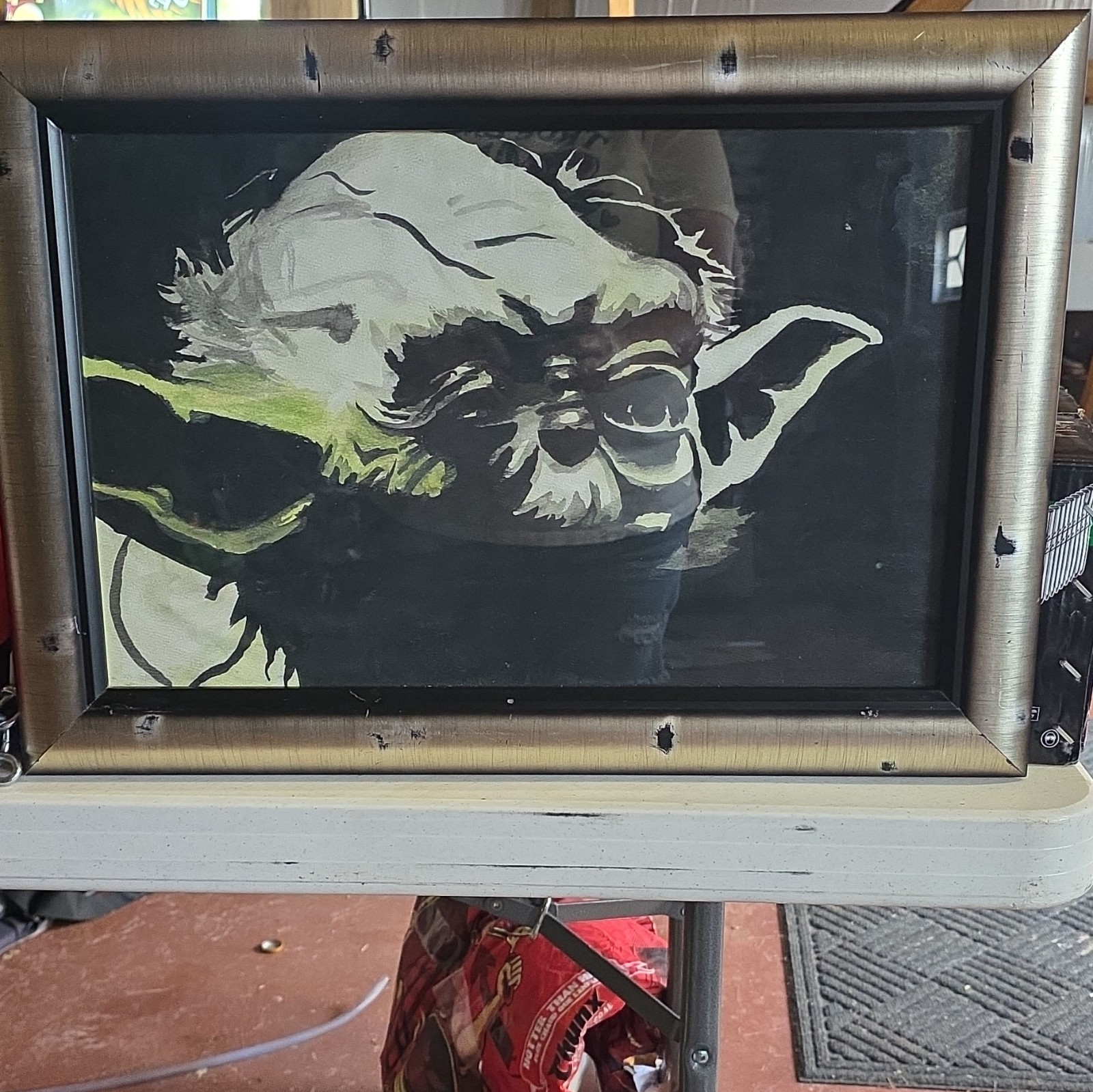Framed Yoda Star Wars Pop Art Painting Artwork Single Piece 15″ Wide 21″ Long