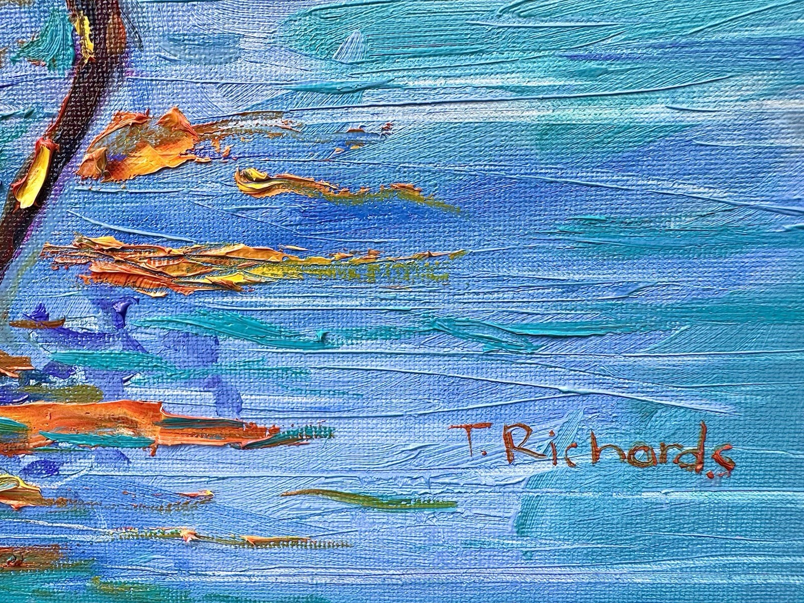 Oil painting ORIGINAL art Flamingo Sunset Ocean landscape Seascape Signed 12×16″
