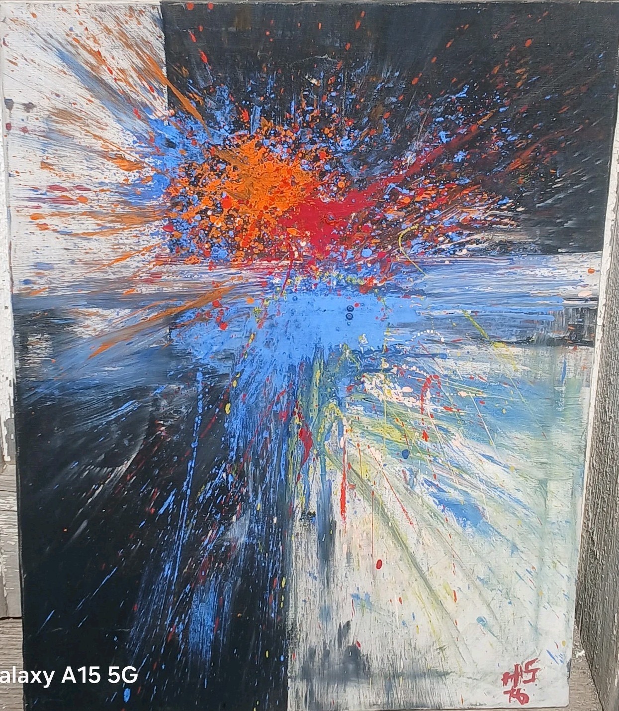 Modernist Abstract Acrylic on Canvas 22×28 In