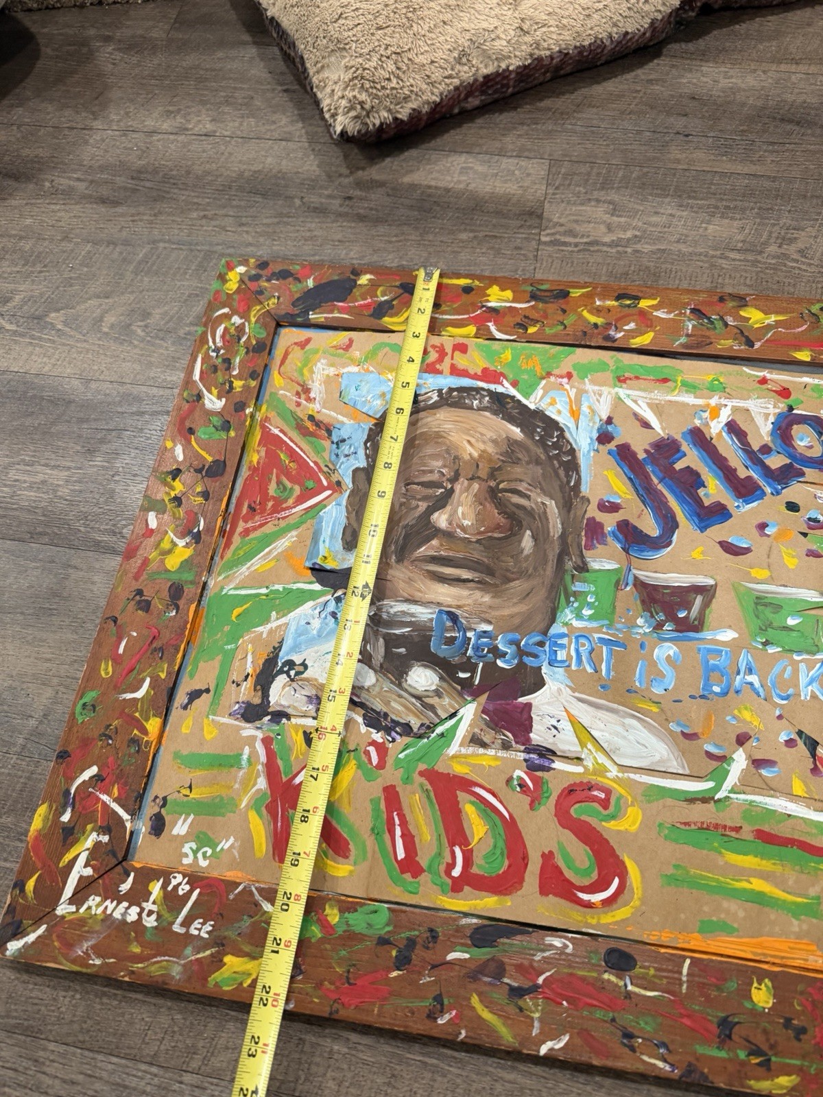 Ernest Lee 1996 Jell-o Original Art Work on Board Signed Folk Art Medium