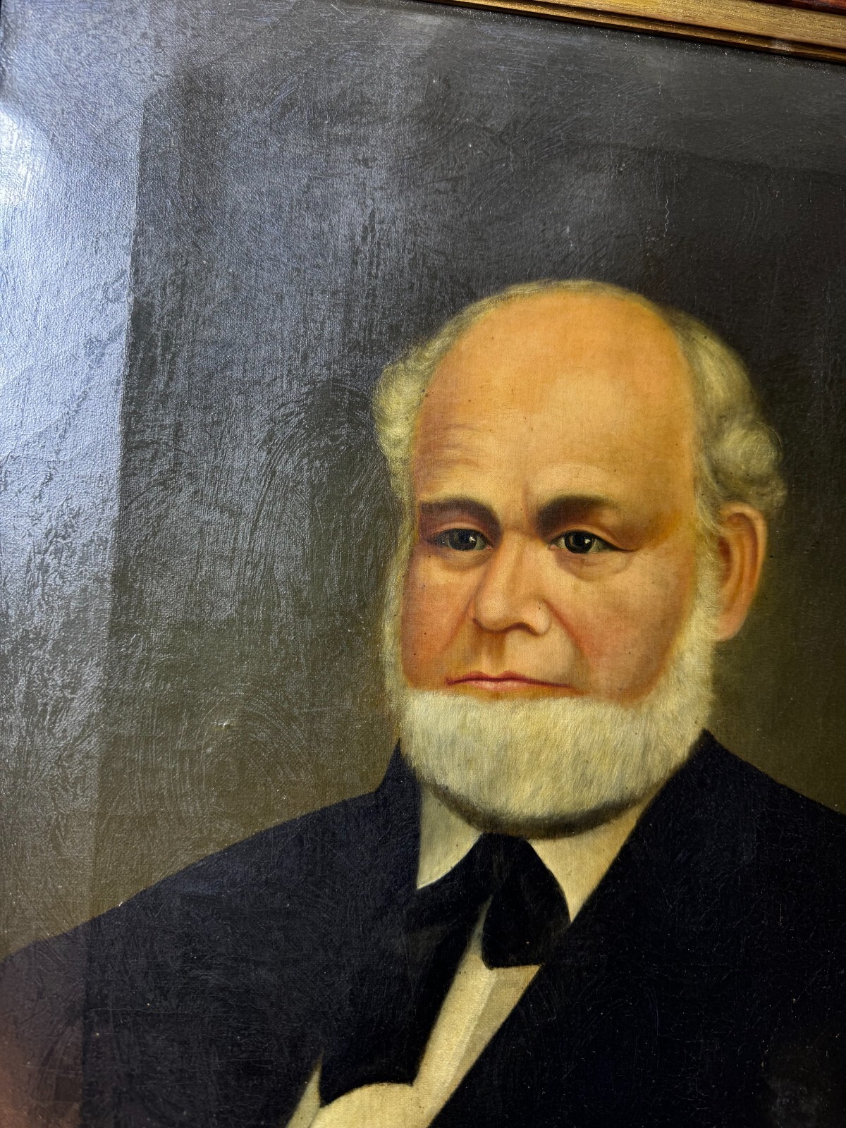 Superb American School «Formal Adult Male Portrait» Oil Painting – Framed