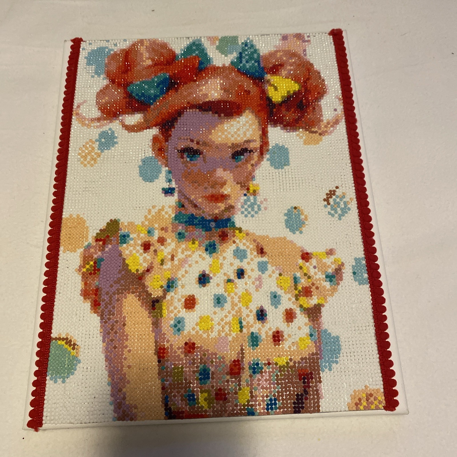 Diamond Painted Red Headed Girl Canvas Framed