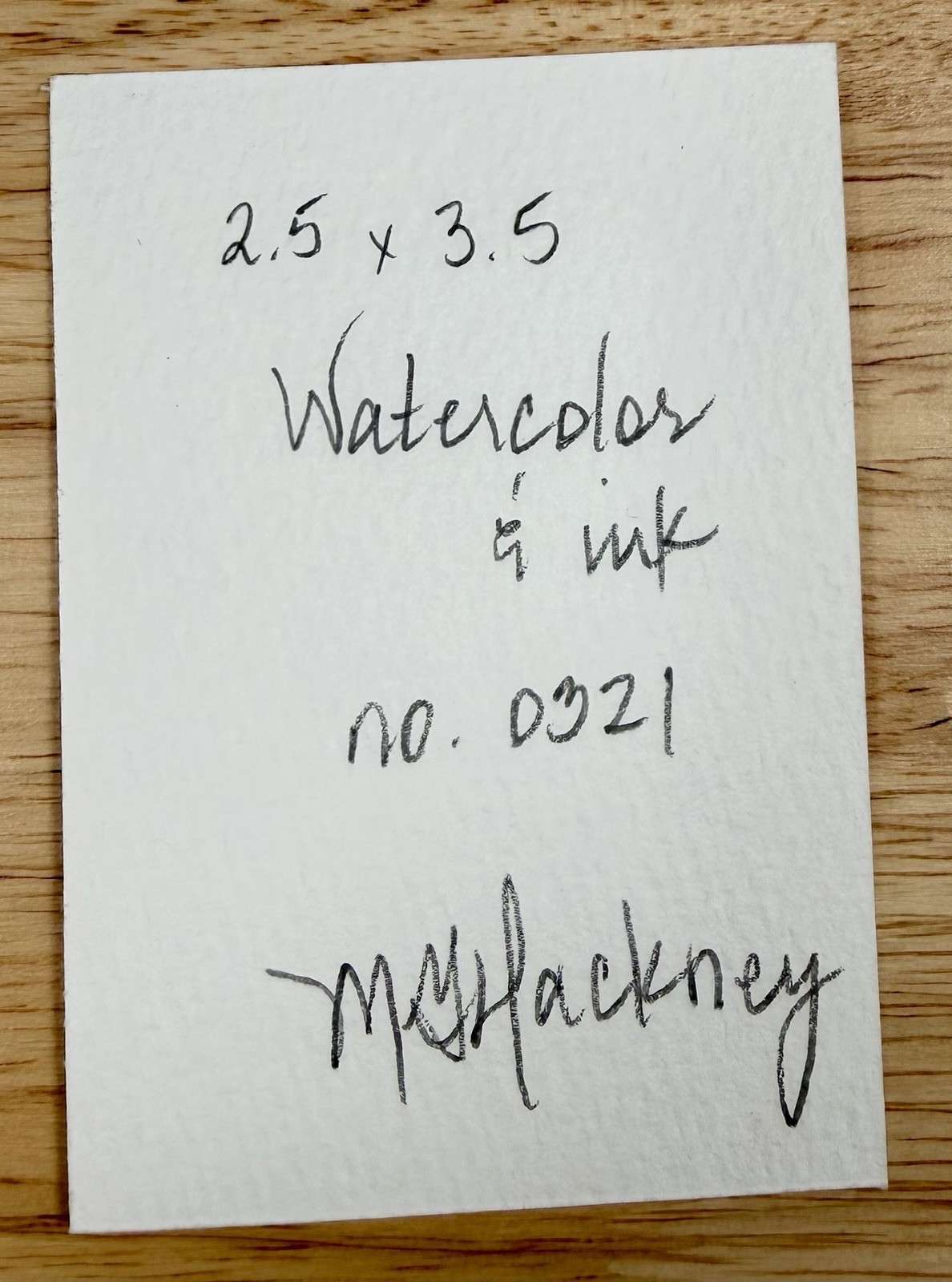 ACEO Painting by M. Hackney Blue Flower Watercolor & Ink, Signed, 2.5×3.5″ 2026