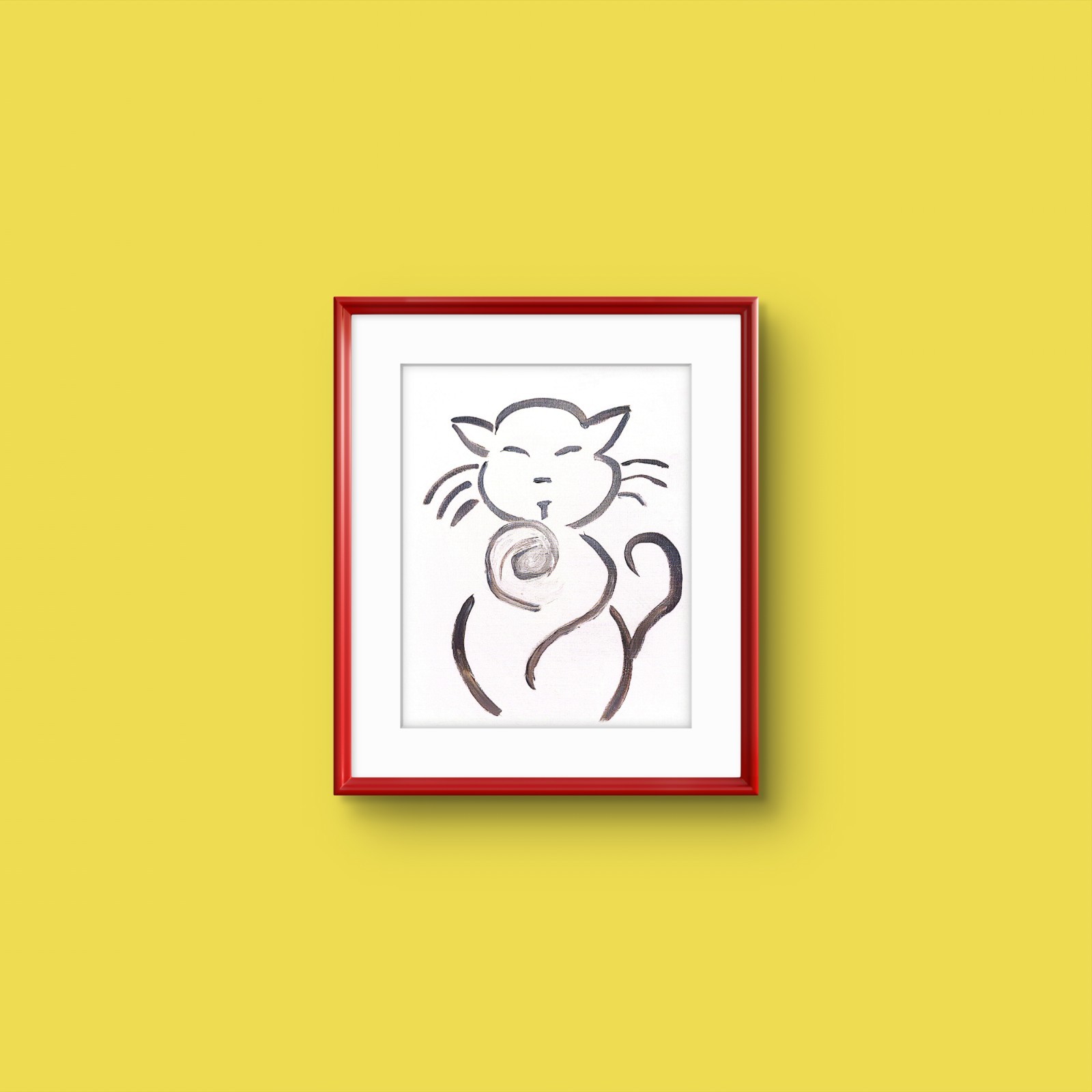 One Sassy Kitten Original Expressionism Acrylic Abstract Canvas 11×14 Canvas