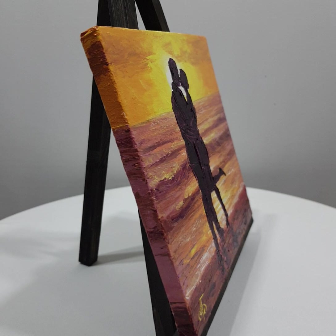 Ukraine Artist Twilight Romance Duet Original Oil Painting Gift Wall Art Decor