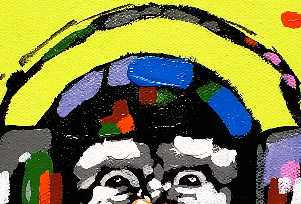 Monkey and Music, 8×10 Hand painted on Giclee Canvas, Canvas-only