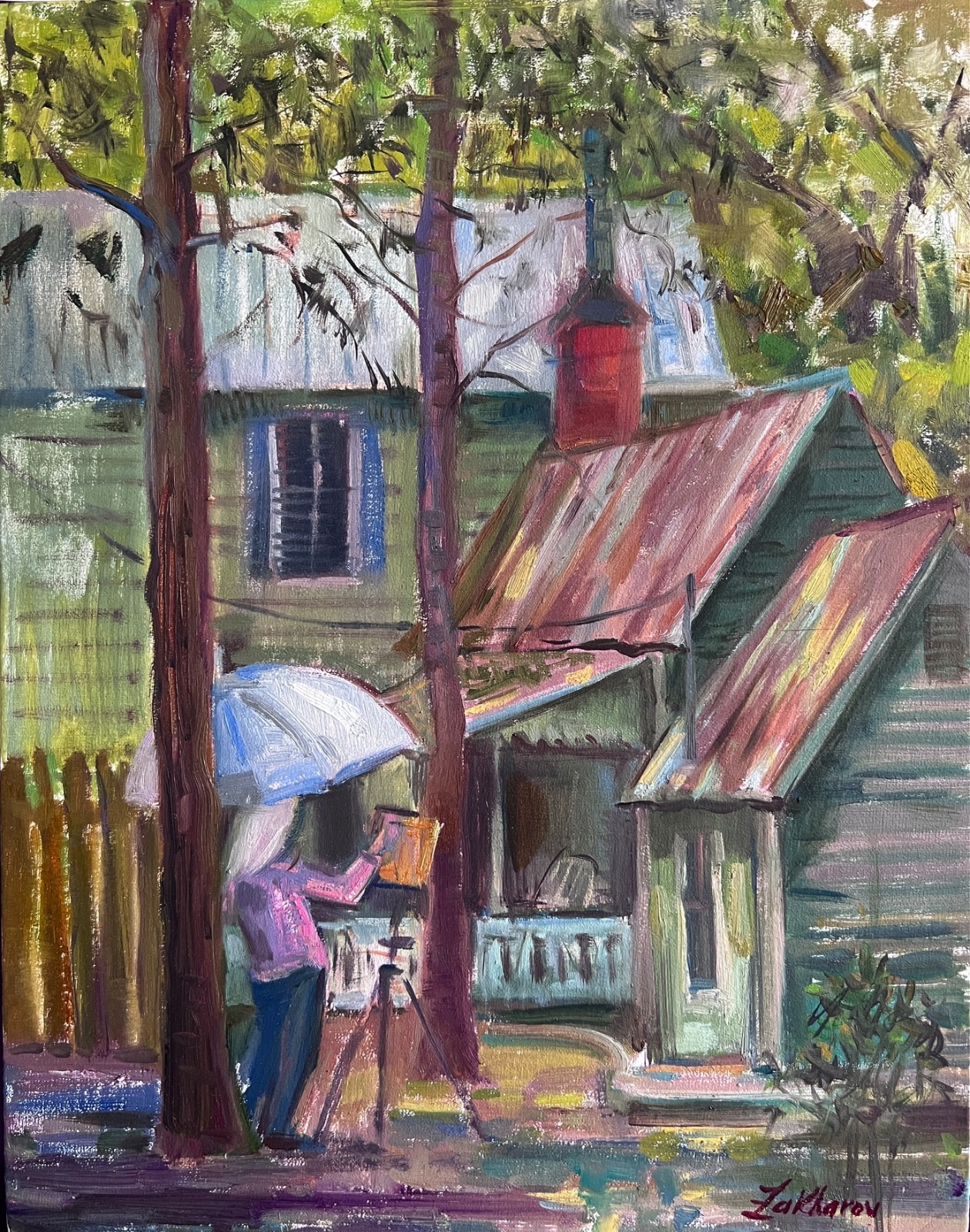 HIGH SPRINGS FLORIDA Grady House Hotel America Historical Signed Oil Painting