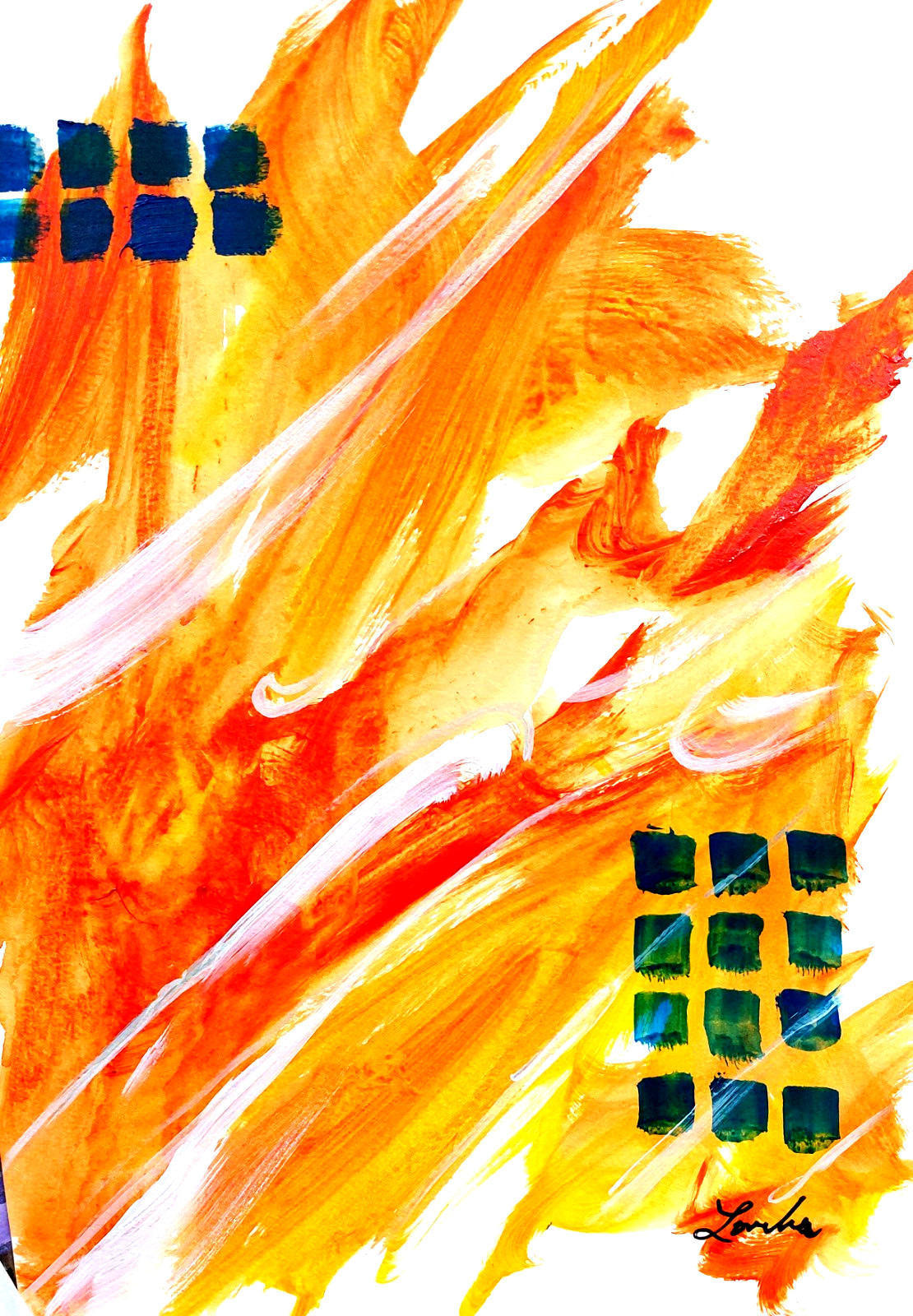 LOVELESS – Expressionism 11 X 15 Handmade Signed Abstract