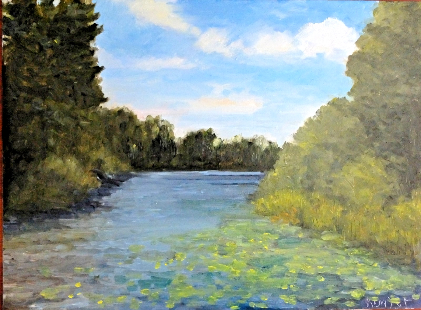 Original landscape oil painting, new, signed
