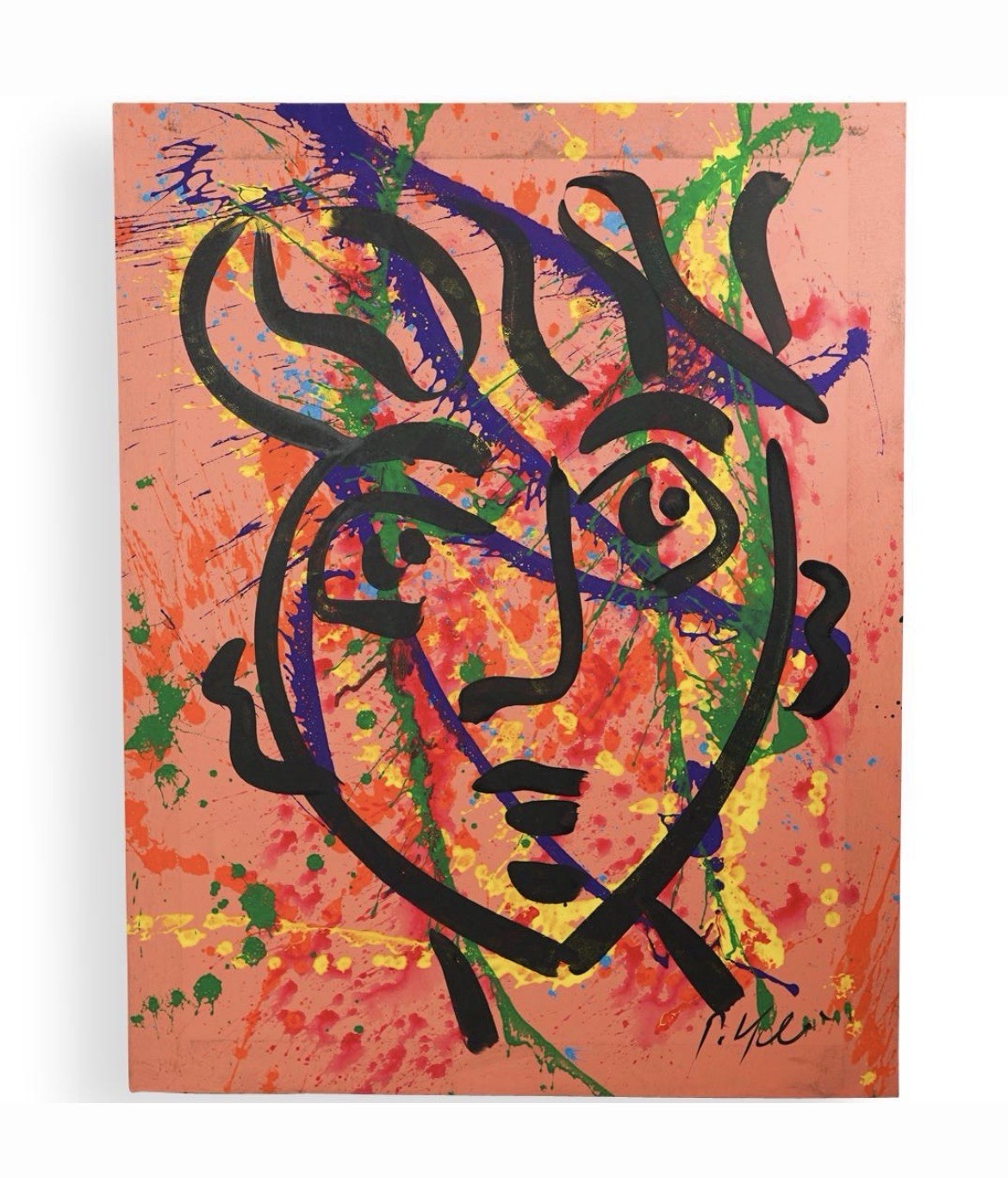 Authentic Peter Keil Abstract Expressionist Portrait Oil Canvas COA 35×28 OOAK